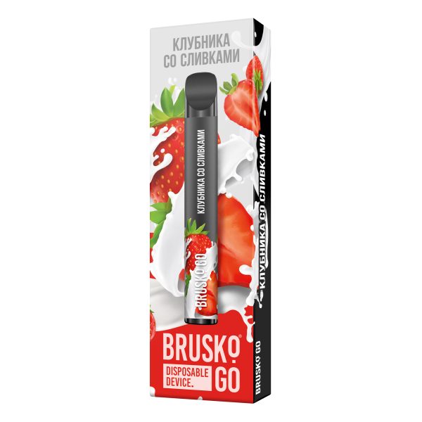Одноразовая электронная сигарета Brusko Go Клубника Со Сливками 800 затяжек в Ханты-Мансийске