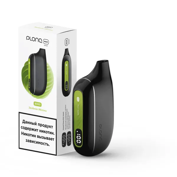 Plonq Max Smart Зеленое Яблоко (8000 Затяжек) 20 Мг в Ханты-Мансийске