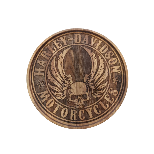 ХукаСтол Поднос Harley Davidson (Коричневый, Бук) для кальяна в Ханты-Мансийске
