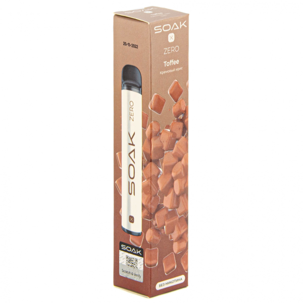 SOAK X ZERO Toffee 1500 затяжек (без никотина) в Ханты-Мансийске