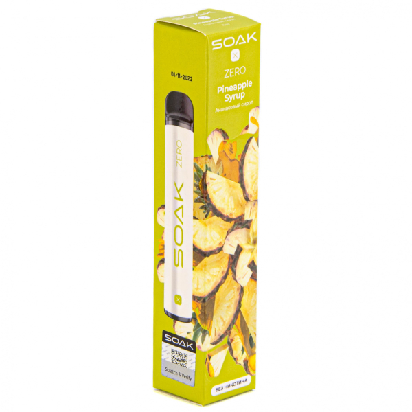 SOAK X ZERO Pineapple syrup 1500 затяжек (без никотина) в Ханты-Мансийске