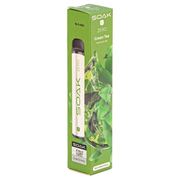 SOAK X ZERO Green tea 1500 затяжек (без никотина) в Ханты-Мансийске