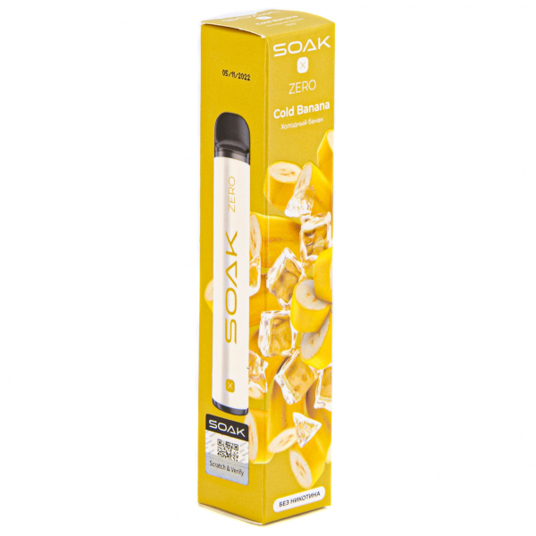 SOAK X ZERO Cold banana 1500 затяжек (без никотина) в Ханты-Мансийске
