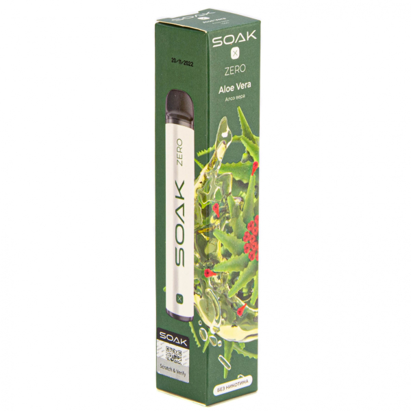 SOAK X ZERO Aloe vera 1500 затяжек (без никотина) в Ханты-Мансийске