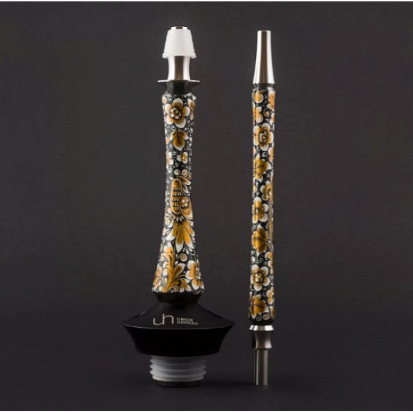 Кальян Union Hookah Sleek Хохлома Черный  в Ханты-Мансийске