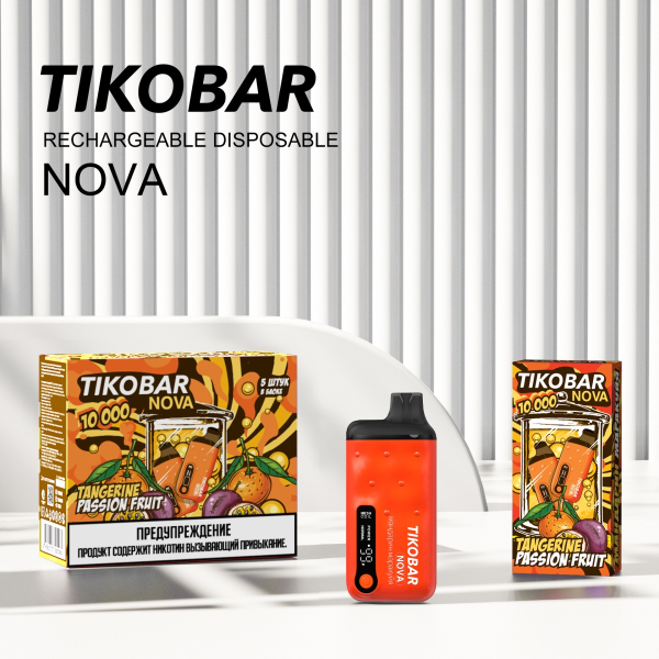 Электронка Tikobar Nova Мандарин Маракуйя 10000 Затяжек в Ханты-Мансийске