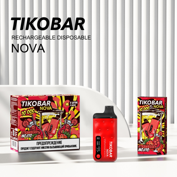 Электронка Tikobar Nova Клубничный Мохито 10000 Затяжек в Ханты-Мансийске