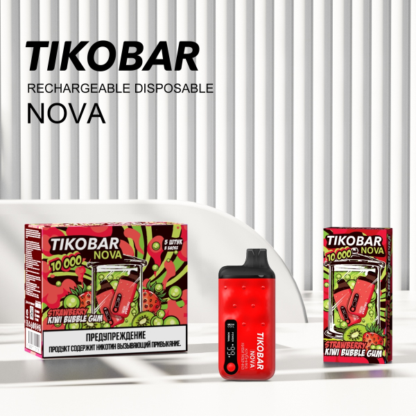 Электронка Tikobar Nova Клубника Киви Жвачка 10000 Затяжек в Ханты-Мансийске