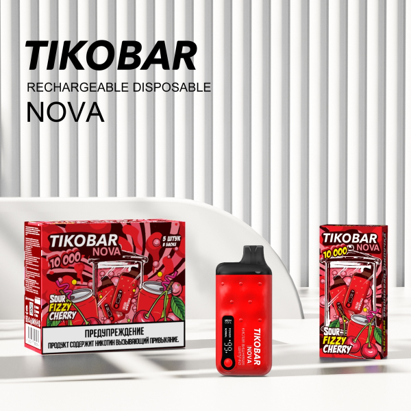 Электронка Tikobar Nova Кислая Вишневая Шипучка 10000 Затяжек в Ханты-Мансийске