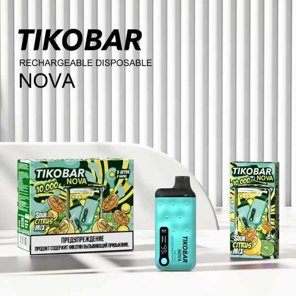 Электронка Tikobar Nova Кислый Цитрусовый Микс 10000 Затяжек в Ханты-Мансийске