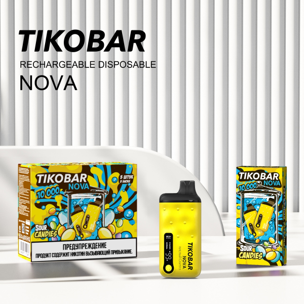 Электронка Tikobar Nova Кислые Конфеты 10000 Затяжек в Ханты-Мансийске