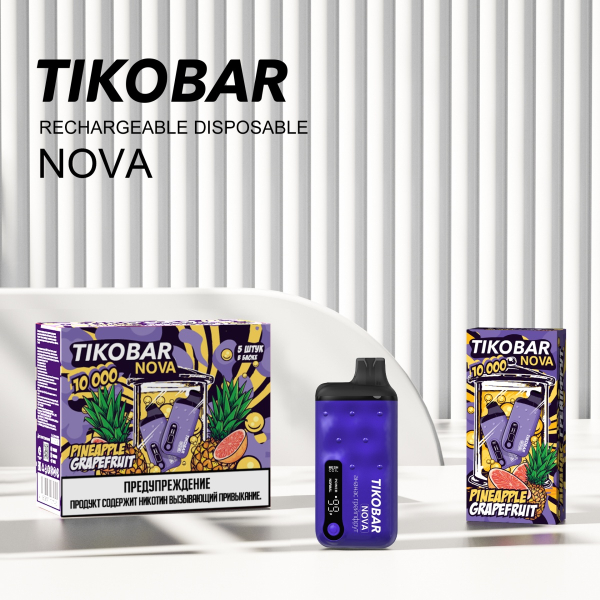 Электронка Tikobar Nova Ананас Грейпфрут 10000 Затяжек в Ханты-Мансийске
