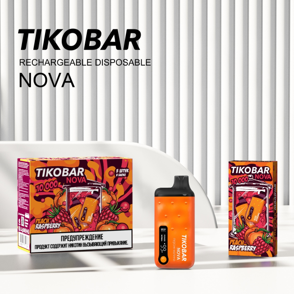 Электронка Tikobar Nova Персик Малина 10000 Затяжек в Ханты-Мансийске