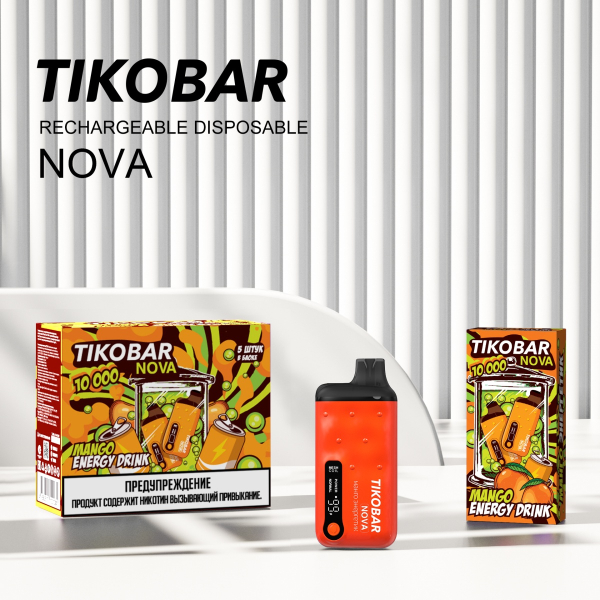Электронка Tikobar Nova Манго Энергетик 10000 Затяжек в Ханты-Мансийске