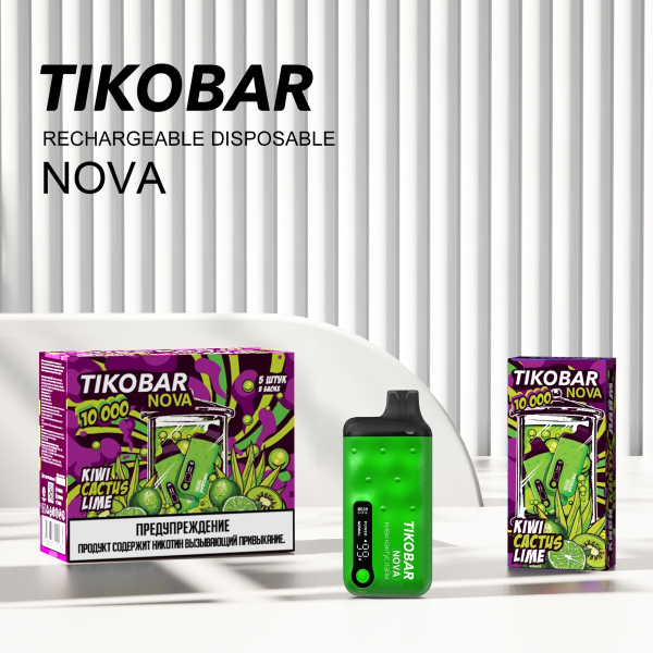 Электронка Tikobar Nova Киви Кактус Лайм 10000 Затяжек в Ханты-Мансийске