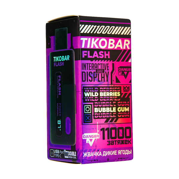 Электронка Tikobar Flash Жвачка Дикие Ягоды 11000 Затяжек в Ханты-Мансийске