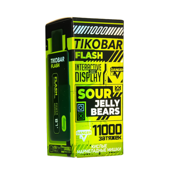 Электронка Tikobar Flash Кислые Мармеладные Мишки 11000 Затяжек в Ханты-Мансийске