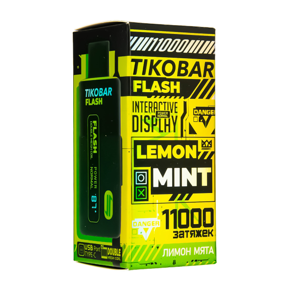 Электронка Tikobar Flash Лимон Мята 11000 Затяжек в Ханты-Мансийске