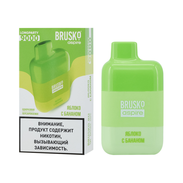 Электронка Brusko Longparty Яблоко И Банан (9000 Затяжек) в Ханты-Мансийске