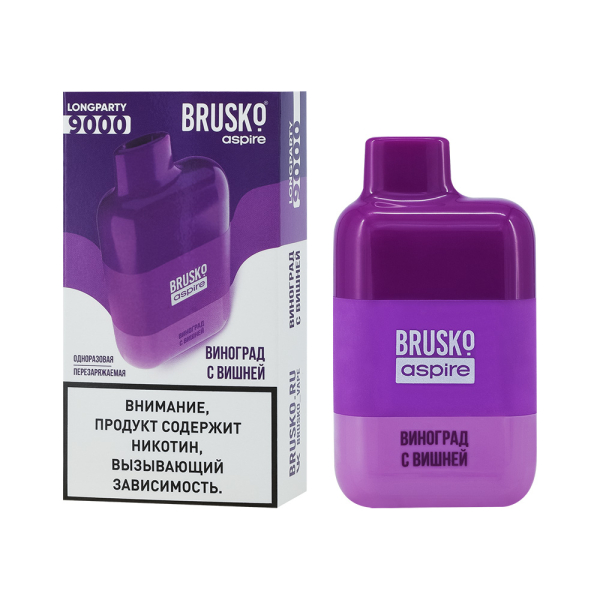 Электронка Brusko Longparty Виноград И Вишня (9000 Затяжек) в Ханты-Мансийске
