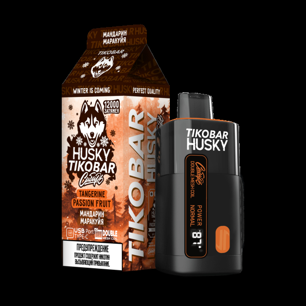 Электронка Tikobar Husky Сибирь Мандарин Маракуйя 12000 Затяжек в Ханты-Мансийске