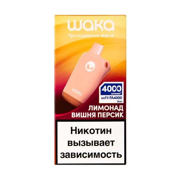 Электронка Waka Лимонад Вишня Персик (4000 Затяжек) в Ханты-Мансийске