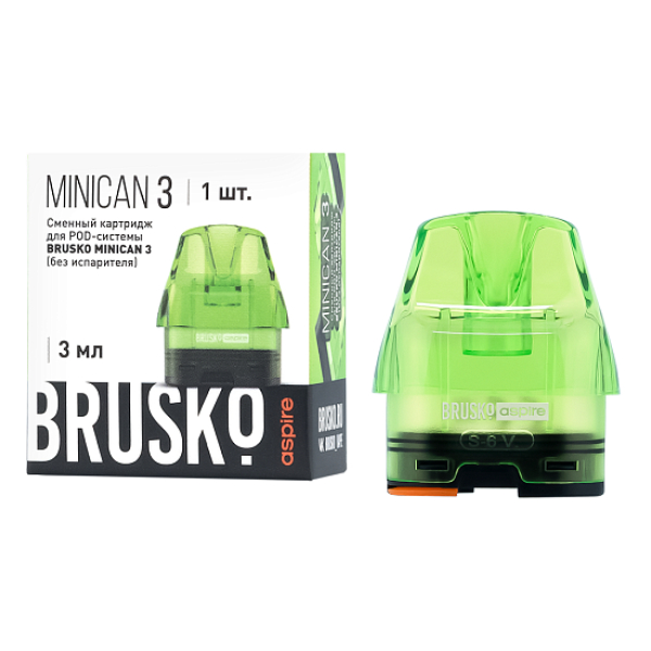 Сменный Картридж Brusko Minican 3, (Зелёный), 3 Мл, Упак. 1 Шт в Ханты-Мансийске