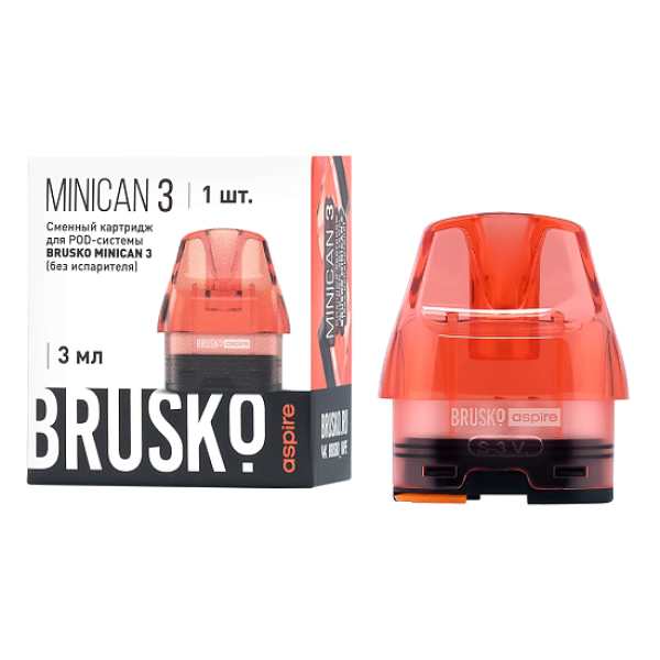 Сменный Картридж Brusko Minican 3, (Красный), 3 Мл, Упак. 1 Шт в Ханты-Мансийске