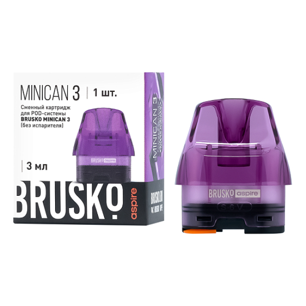 Сменный Картридж Brusko Minican 3, (Фиолетовый), 3 Мл, Упак. 1 Шт в Ханты-Мансийске