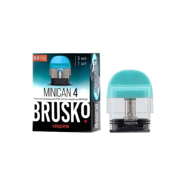 Сменный Картридж Brusko Minican 4 (3Мл) 0,8 Ом, Упак. 1 Шт голубой в Ханты-Мансийске