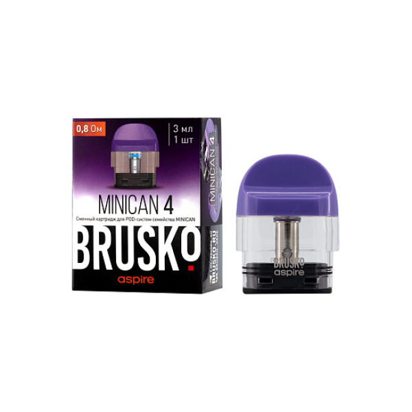 Сменный Картридж Brusko Minican 4 (3Мл) 0,8 Ом, Упак. 1 Шт синий в Ханты-Мансийске