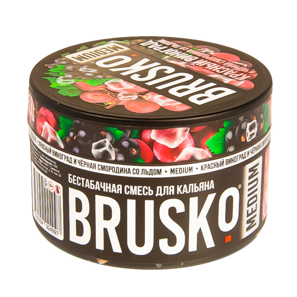 Смесь Brusko Medium Красный Виноград И Чёрная Смородина Со Льдом  250 гр в Ханты-Мансийске