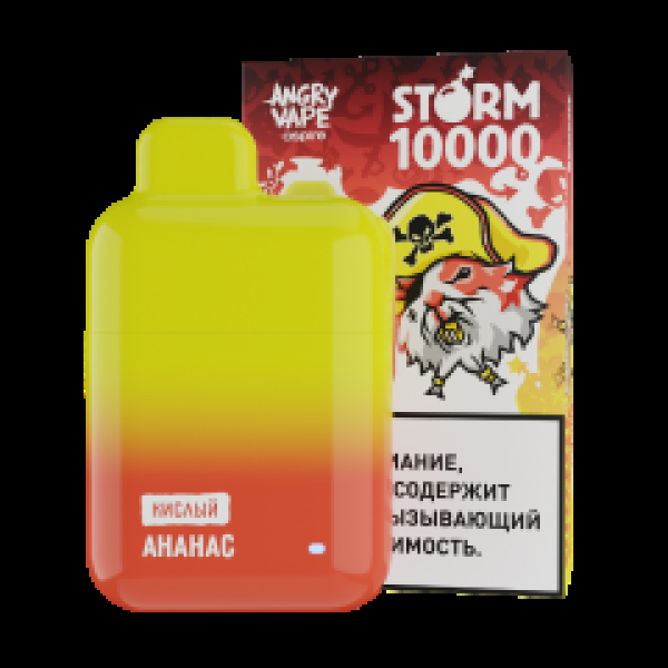 Электронка Angry Vape  Storm Ананас 10000 затяжек в Ханты-Мансийске
