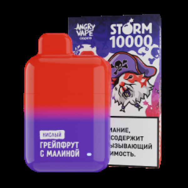 Электронка Angry Vape  Storm Грейпфрут С Малиной 10000 затяжек в Ханты-Мансийске