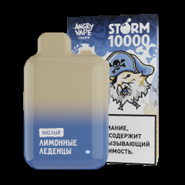 Электронка Angry Vape  Storm Лимонные Леденцы 10000 затяжек в Ханты-Мансийске