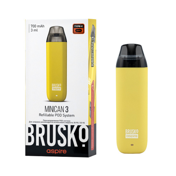 POD-система Brusko Minican 3 Жёлтый в Ханты-Мансийске