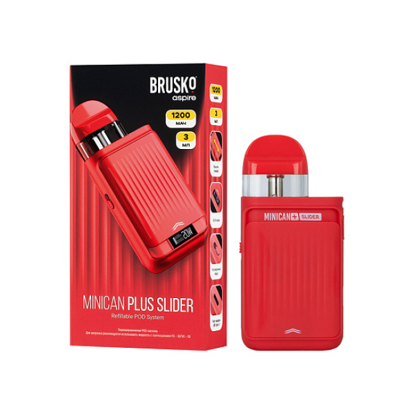 POD-система Brusko Minican Plus Slider Красный в Ханты-Мансийске