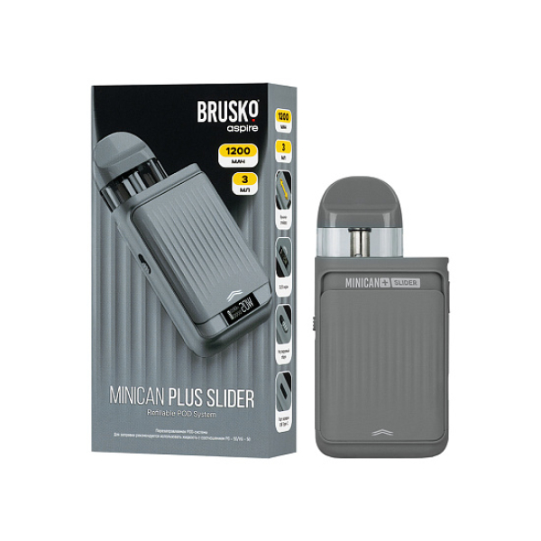 POD-система Brusko Minican Plus Slider Серый в Ханты-Мансийске
