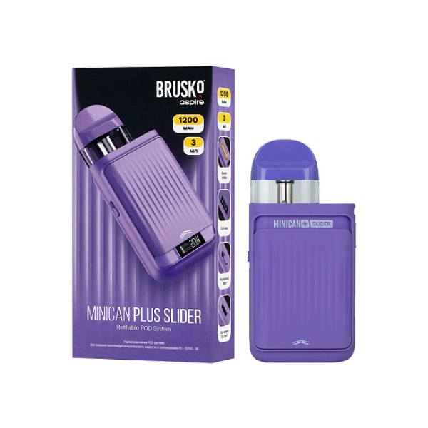 POD-система Brusko Minican Plus Slider Фиолетовый в Ханты-Мансийске