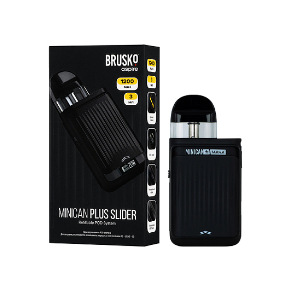 POD-система Brusko Minican Plus Slider Чёрный в Ханты-Мансийске