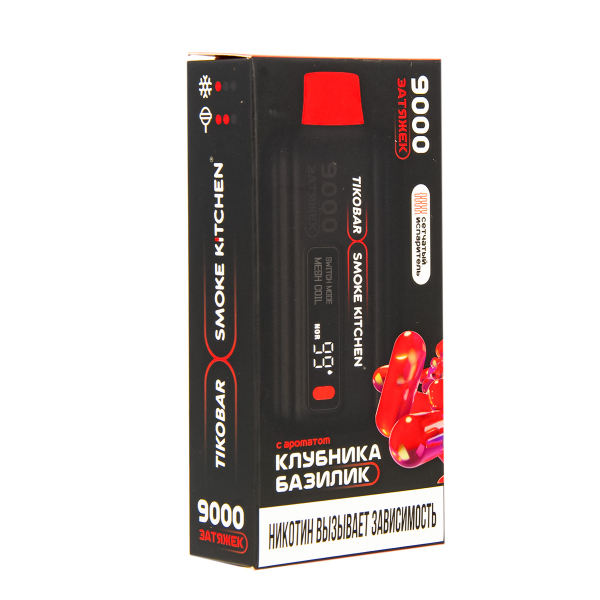 Электронка Tikobar X Smoke Kitchen Solo Клубника Базилик 9000 тяг в Ханты-Мансийске