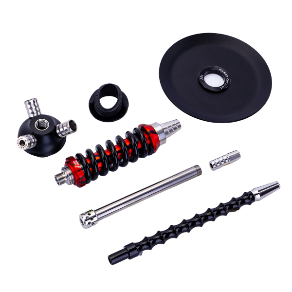 Кальян Mamay Customs Coilover Micro Чёрно Красный Сплеш в Ханты-Мансийске
