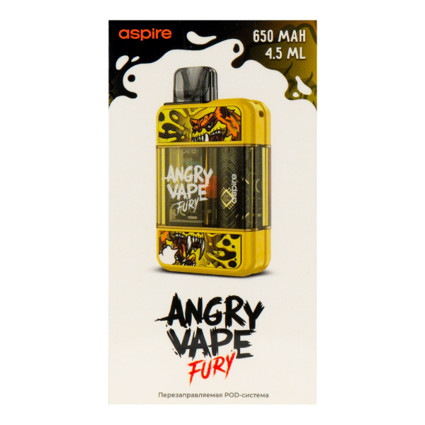 POD-система Brusko Angry Vape Fury 650 Mah Жёлтый в Ханты-Мансийске