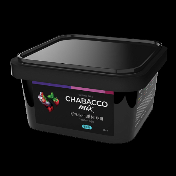 Бестабачная смесь Chabacco Mix Strawberry Mojito Клубничный Мохито  Medium 200 грамм в Ханты-Мансийске