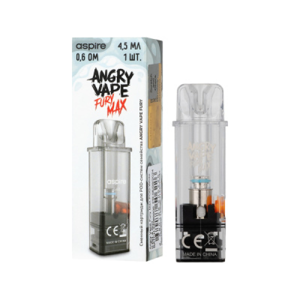 Картридж Angry Vape Fury Max Белый 45 мл 0.6 Ом ( 1 шт.) в Ханты-Мансийске