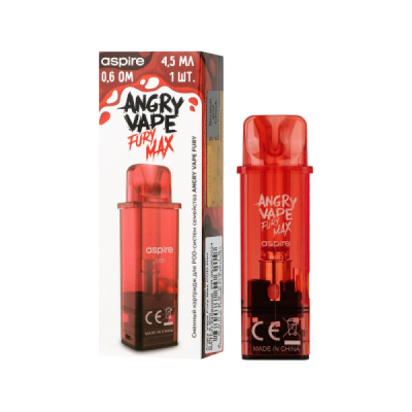 Картридж Angry Vape Fury Max Красный 45 мл 0.6 Ом ( 1 шт.) в Ханты-Мансийске