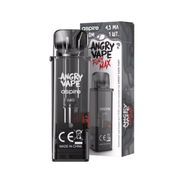 Картридж Angry Vape Fury Max Чёрный 45 мл 0.6 Ом ( 1 шт.) в Ханты-Мансийске