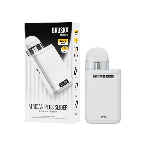 POD-система Brusko Minican      Plus Slider Белый в Ханты-Мансийске