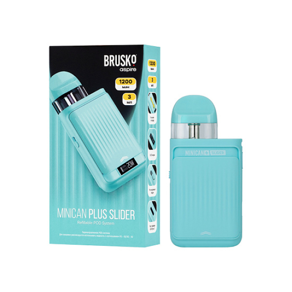 POD-система Brusko Minican      Plus Slider Бирюзовый в Ханты-Мансийске