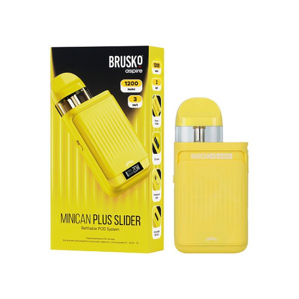 POD-система Brusko Minican      Plus Slider Жёлтый в Ханты-Мансийске